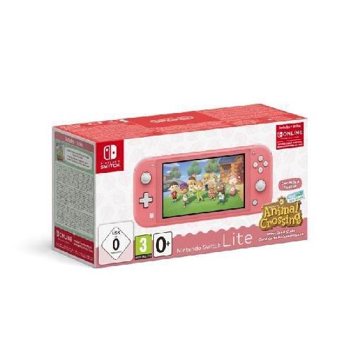 Console Nintendo Switch Pack Nintendo Switch Lite Corail + Animal Crossing New Horizons + Abonnement 3 mois Individuel au service Nintendo Switch Online