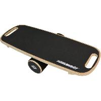 Pack Produits De Fitness Et Musculation Planche d'équilibre - Fitness - SCHILDKRÖT - Antidérapant - Diametre 11 cm - 73.5 x 28 cm - WOODEN BALANCE BOARD