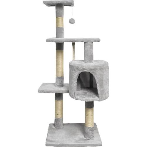 Arbre A Chat PALOMA Arbre a chat gris  40 x 40 x 114cm -  3 plateformes. 1 corde. 1 niche . poteaux a griffer