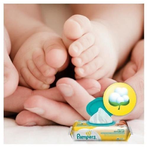 Distributeur De Lingette Bebe PAMPERS Lingettes Bebe New Baby SENSITIVE - Lot 4x50 Lingettes - 200 Lingettes
