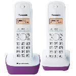 Panasonic KX-TG1612FRF | Téléphone Duo sans fil DECT sans répondeur. Pourpre