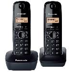 Telephone Fixe - Pack Telephones Panasonic KX-TG1612FRH Duo Telephone Sans Fil Sans Repondeur Noir