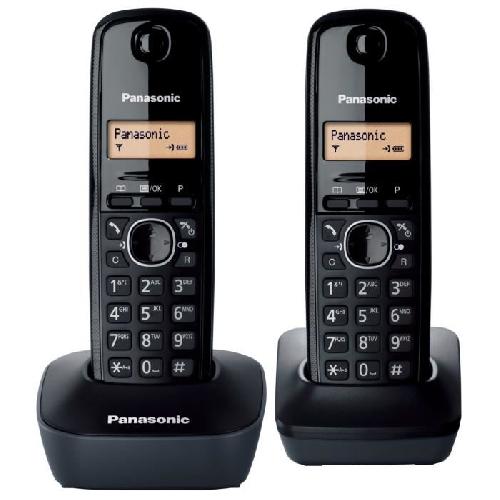 Telephone Fixe - Pack Telephones Panasonic KX-TG1612FRH - Telephone Numerique Sans Fil. Base + 2 Combines. ID Appelant. Batterie Longue Duree. LCD. Rappel