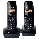 Panasonic KX-TG1612FRH | Téléphone Numérique Sans Fil. Base + 2 Combinés. ID Appelant. Batterie Longue Durée. LCD. Rappel. RÉPONDEUR