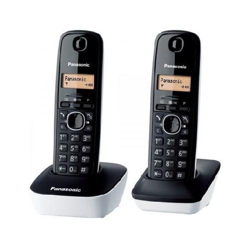 Telephone Fixe - Pack Telephones Panasonic KX-TG1612FRW | Téléphone Duo sans fil DECT sans répondeur Blanc