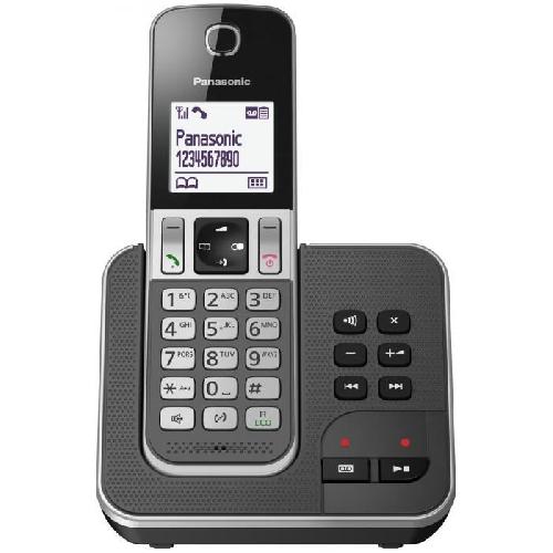 Telephone Fixe - Pack Telephones Panasonic KX-TGD320FRG Solo Telephone Sans Fil Repondeur Noir