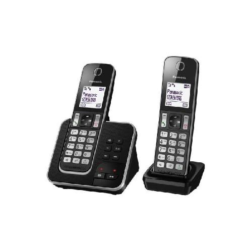 Telephone Fixe - Pack Telephones Panasonic KX-TGD322FRG Téléphone sans Fil Répondeur Numérique. Base et 2 Combinés. Mains Libres. Identification de l'Appelant