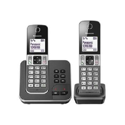 Telephone Fixe - Pack Telephones Panasonic KX-TGD322FRG Téléphone sans Fil Répondeur Numérique. Base et 2 Combinés. Mains Libres. Identification de l'Appelant