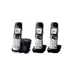 Telephone Fixe - Pack Telephones PANASONIC - KXTG6823 - Téléphone sans fil trio - Fonction réduction de bruit - Blocage sélectif - Répondeur - Gris et noir