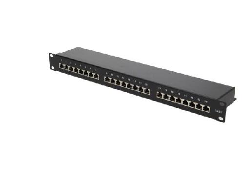 Cable - Connectique Pour Peripherique Panneau raccordement RJ45 male Cat.6 24 ports - noir