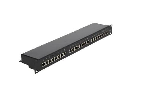 Cable - Connectique Pour Peripherique Panneau raccordement RJ45 male Cat.6 24 ports - noir