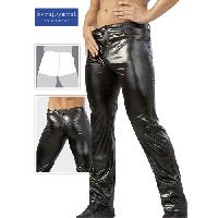 Pantalon noir coupe Jean effet mouille XL Pantalon noir coupe Jean effet mouille XL