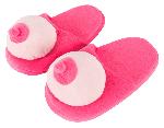 Fantaisie et Humour Pantoufles de seins en peluche rose T.42-45