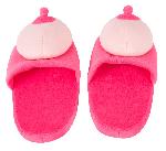 Fantaisie et Humour Pantoufles de seins en peluche rose T.42-45