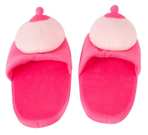 Fantaisie et Humour Pantoufles de seins en peluche rose T.42-45