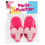 Pantoufles penis en peluche rose