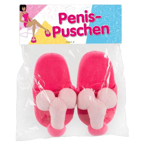 Fantaisie et Humour Pantoufles penis en peluche rose