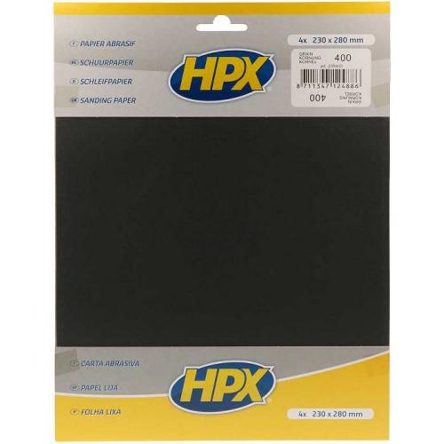 Accessoire - Consommable Machine Outil Papier abrasif a l'eau P400 -4 feuilles- HPX