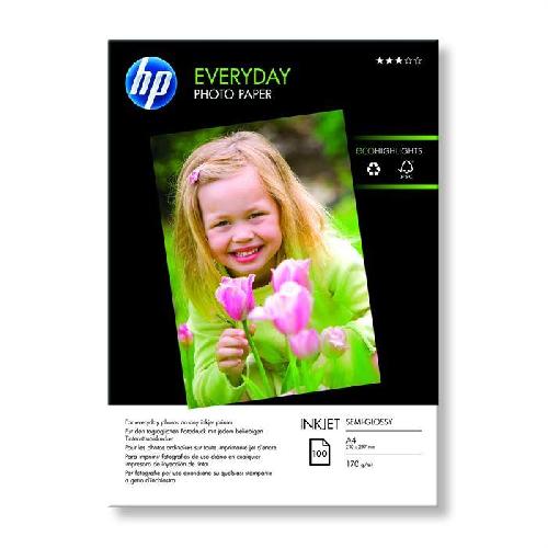 Papier Photo Papier photo brillant HP Everyday - 100 feuilles/A4/210 x 297 mm - Polyvalent 200 g/m²