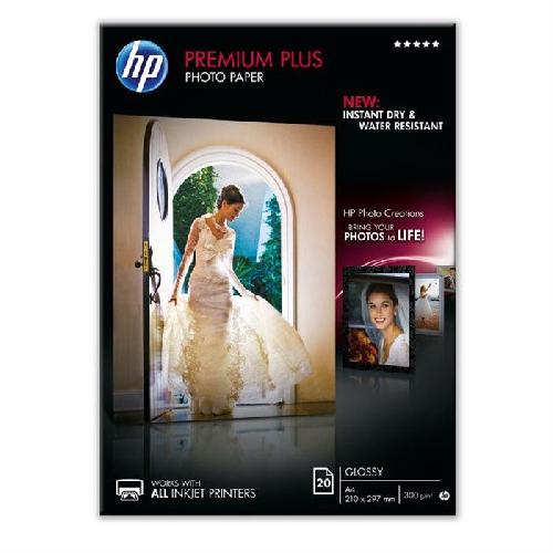 Papier Photo Papier photo HP Premium Plus - 300 g/m2 - A4 - 20 feuilles