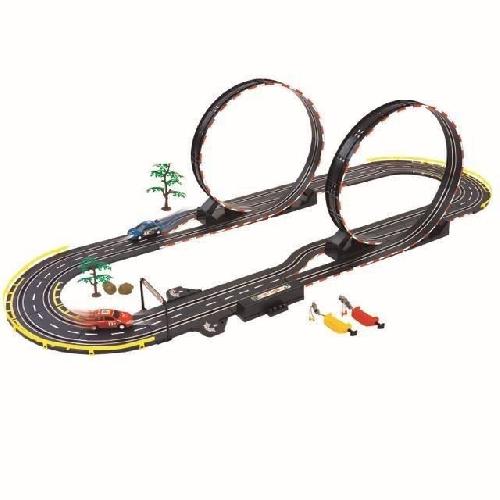 Circuit Miniature PARALLEL LOOPING - Circuit electrique Road racing set - Double looping