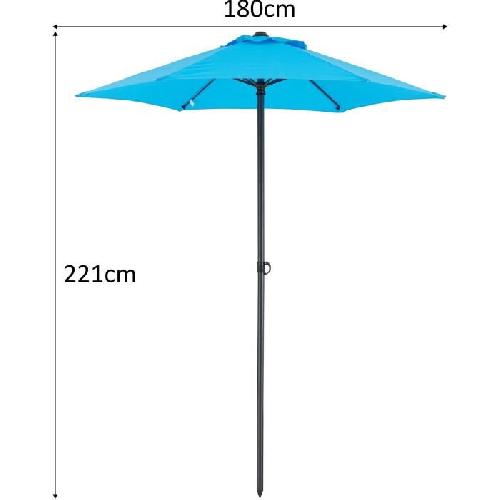 Parasol - Voile D Ombrage - Accessoire Parasol droit diametre 1.8 m - strucutre Acier toile 160 g-m - 6 baleines acier - Bleu