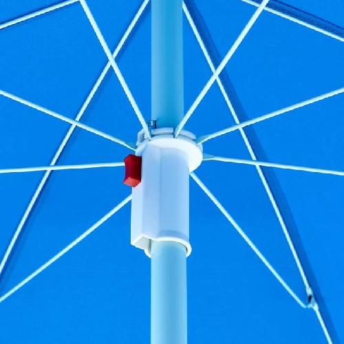 Parasol - Voile D Ombrage - Accessoire Parasol droit diametre 1.80 m - Structure acier en polyester anti-uv - Bleu