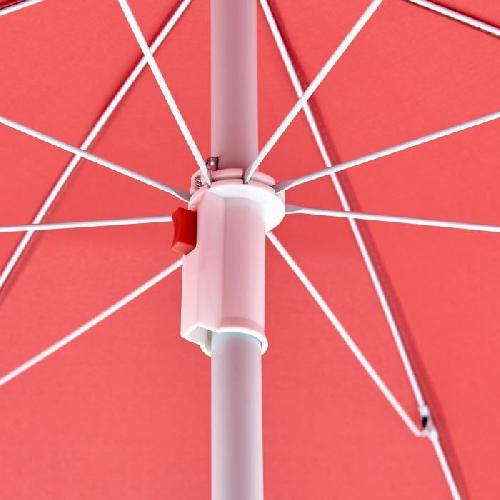 Parasol - Voile D Ombrage - Accessoire Parasol droit diametre 1.80 m - Structure acier en polyester anti-uv - Rouge