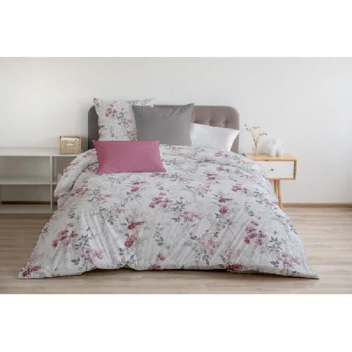 Parure De Couette Parure de couette 220x240 cm HOME LINGE PASSION POMPADOUR : Housse de couette + 2 taies d'oreiller - 100% Coton 57 Fils -