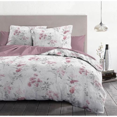 Parure De Couette Parure de couette 220x240 cm HOME LINGE PASSION POMPADOUR : Housse de couette + 2 taies d'oreiller - 100% Coton 57 Fils -