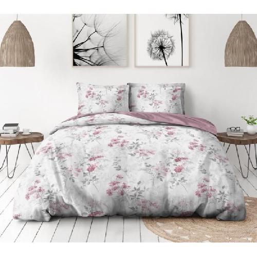 Parure De Couette Parure de couette 220x240 cm HOME LINGE PASSION POMPADOUR : Housse de couette + 2 taies d'oreiller - 100% Coton 57 Fils -