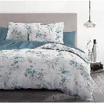 Parure De Couette Parure de couette 220x240 cm HOME LINGE PASSION POMPADOUR : Housse de couette + 2 taies d'oreiller - 100% Coton 57 Fils -