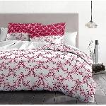 Parure De Couette Parure de couette 240x260 cm HOME LINGE PASSION FRISE : Housse de couette + 2 taies d'oreiller - 100% Coton 57 Fils - Bordeaux