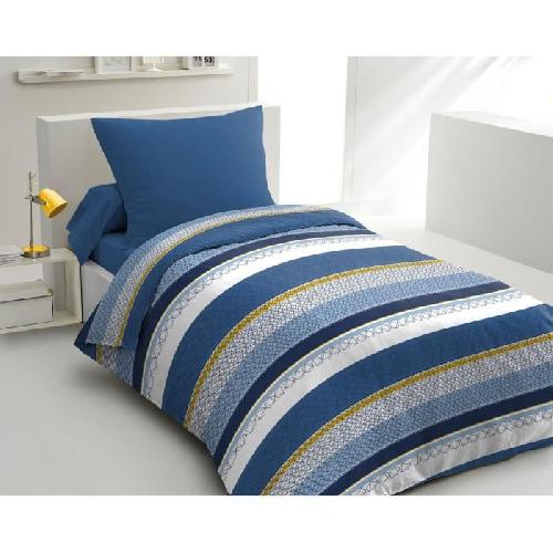 Parure De Couette Parure de couette microfibre HOME PASSION STANIS  - 1 housse de couette 140 x 200 cm + 1 taie d'oreiller 63 x 63 cm - Bleu