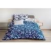 Parure De Couette Parure de couette 240x260 cm HOME LINGE PASSION FIBULA : Housse de couette + 2 taies d'oreiller - 100% Coton 57 Fils - Bleu