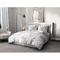 Parure De Couette Parure de couette 240x260 cm HOME LINGE PASSION POMPADOUR : Housse de couette + 2 taies d'oreiller - 100% Coton 57 Fils -