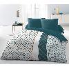 Parure De Couette Parure de couette Microfibre ETHNO 220x240cm et 2 taies d'oreillers 63x63cm Bleu Canard