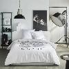 Parure De Couette Parure de lit - TODAY - JAVA - 2 personnes - 240x220 cm - Coton - Imprimé New York - Blanc