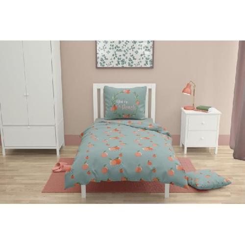 Parure De Couette Parure de couette ROUPILLON Peachy - 2 Pcs - 140 x 200 - 100% Coton - Vert