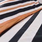 Parure De Couette Parure de lit 2 personnes -TODAY - 240x220 cm - 100% Coton - Orange. Noir et Blanc
