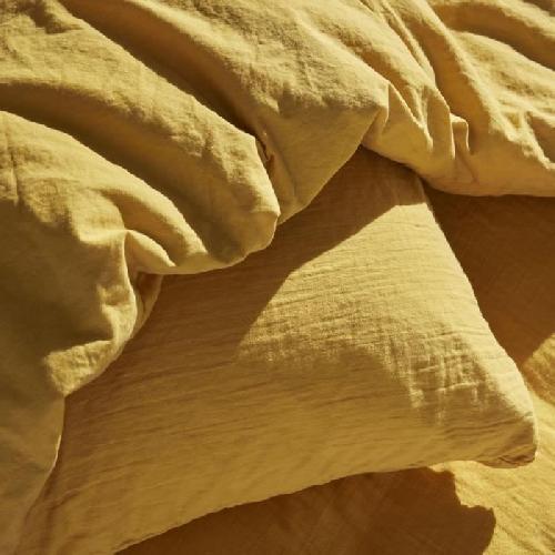 Parure De Couette Parure de lit - TODAY - 123333 - 1 personne - 140x200 cm - Gaze de coton unie - Ocre