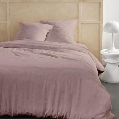 Parure De Couette Parure de lit - TODAY - 123667 - 2 personnes - 260x240cm - Gaze de coton unie - Rose des sables