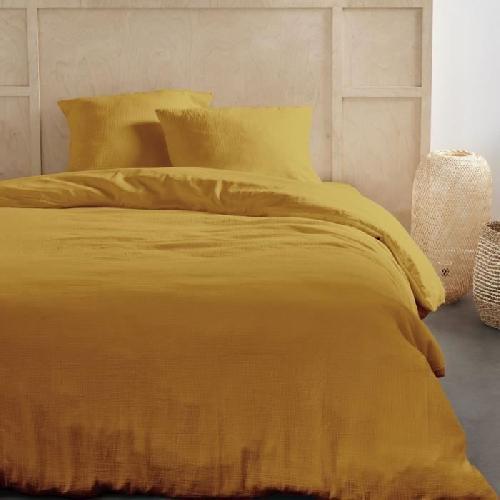 Parure De Couette Parure de lit - TODAY - 123668 - 2 personnes - 240x220cm - Gaze de coton unie - Ocre