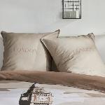 Parure De Couette Parure de lit - TODAY - JAVA - 2 personnes - 240x220 cm - Coton - Imprimé London - Beige