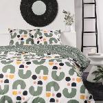 Parure de lit - TODAY - Sunshine - 2 personnes - 240x220cm - Coton - Vert - Autres motifs