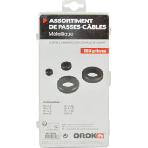 Moulure - Goulotte - Cache Fil - Plinthe - Gaine Range-fil - Clips Passe-cables souples assortis - Boite de 180 pieces - 6.3 a 25.4mm