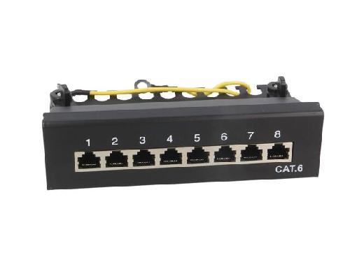 Cable - Connectique Pour Peripherique Patch panel- RJ45- Cat- 6- noir- Nombre de ports- 8