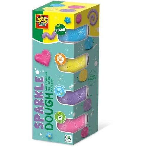 Jeu De Pate A Modeler Pâte a modeler Feel good - Scintillant (4x90gr) - SES CREATIVE