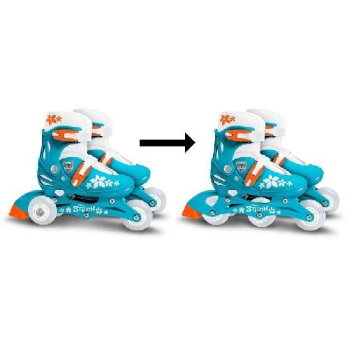 Roller In Line Patins en ligne 2-en-1 - DISNEY - STITCH - 3 roues - Taille 27-30