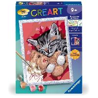 Peinture CreArt Kids 18x24cm Chaton et son nounours. Kit de peinture par numéros Numéro d'Art. Des 9 ans. 25838. Ravensburger
